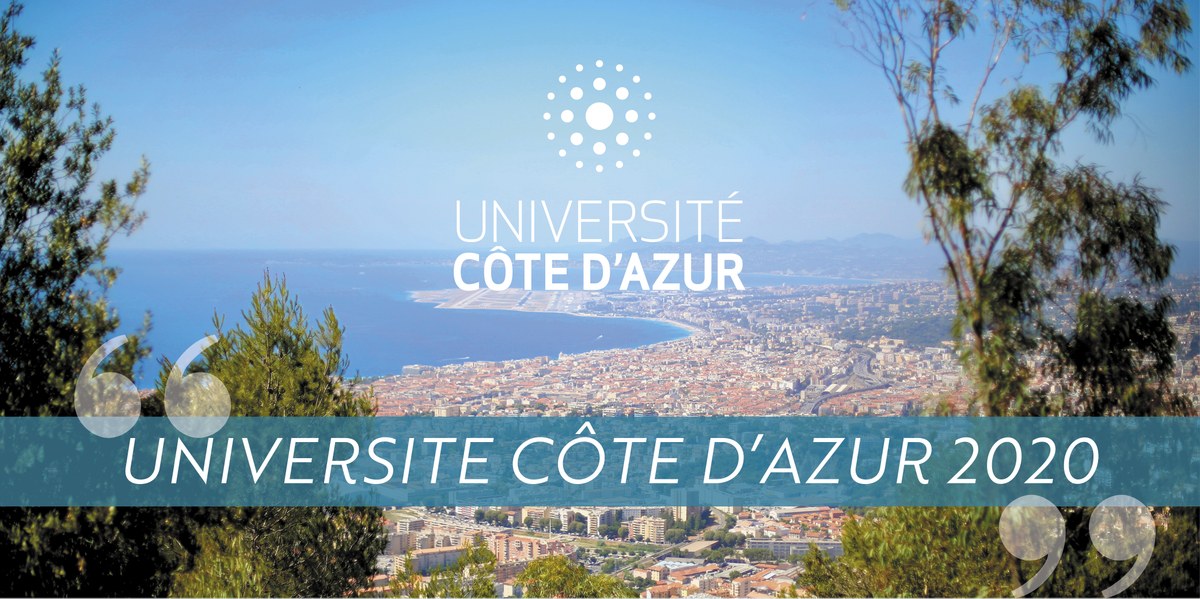 vue mer de Nice avec le logo de l'université