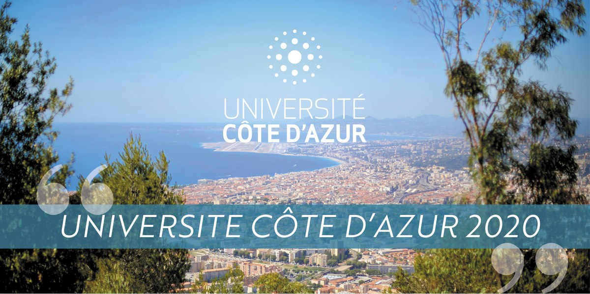 vue mer de Nice avec le logo de l'université
